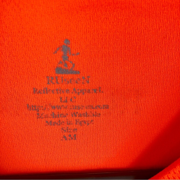 RUSeen Orange Reflective Running T Shirt - Picture 3 of 6